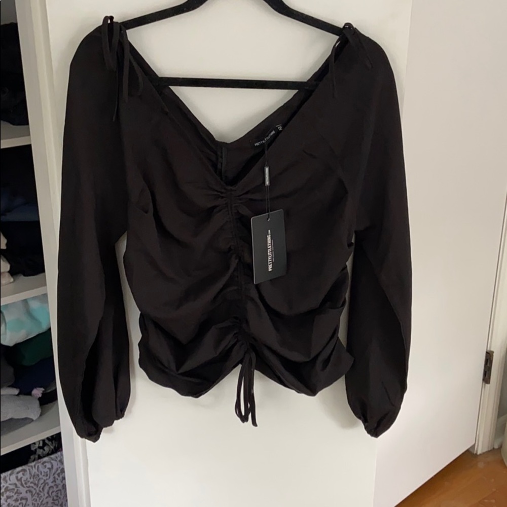Pretty Little Thing Black Going Out Top